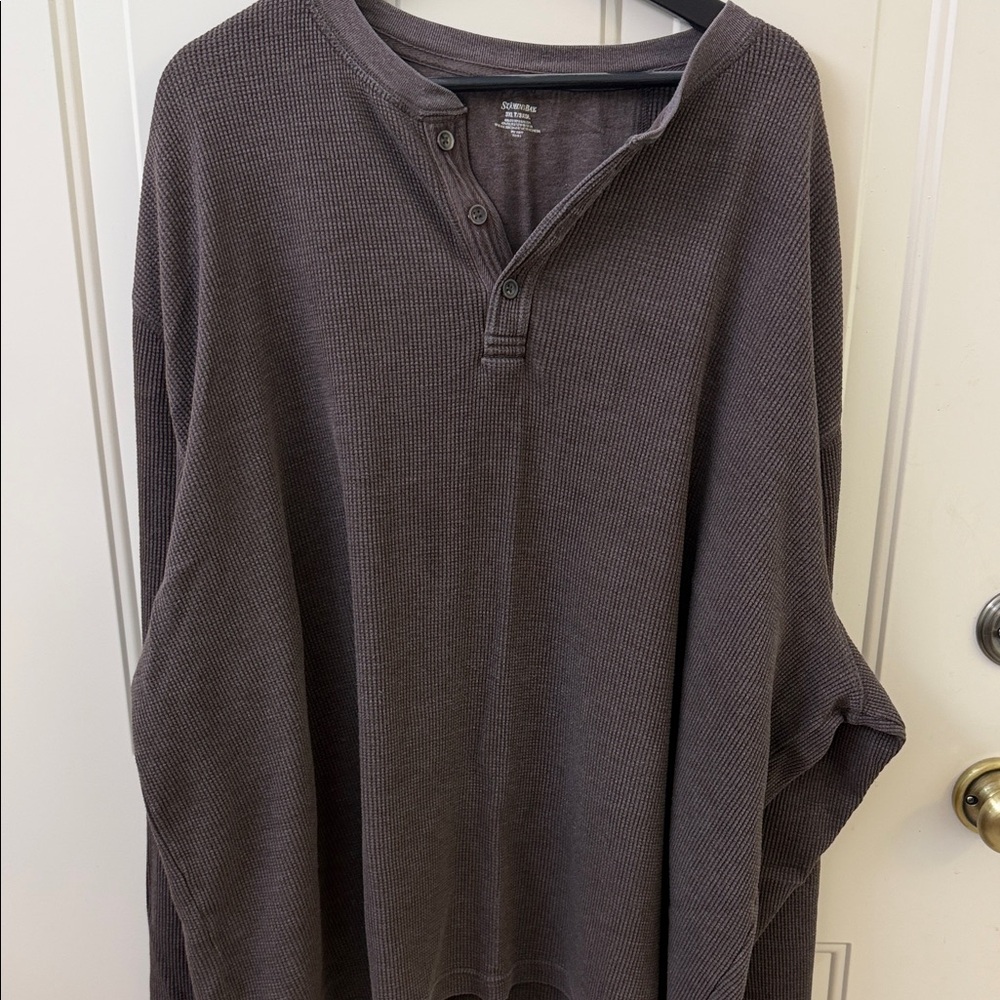 St. John's Bay Men's Knit Henley in Brown